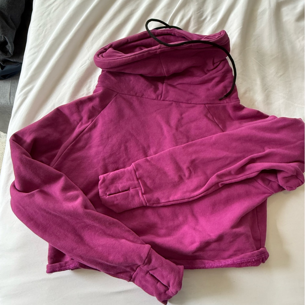 Born Primitive magenta cowl at the moon crop sweatshirt